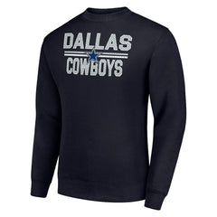 Dallas Cowboys Starter Team Mesh Print Graphic Pullover Sweatshirt Navy
