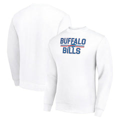 Buffalo Bills Starter Team Mesh Print Graphic Pullover Sweatshirt White