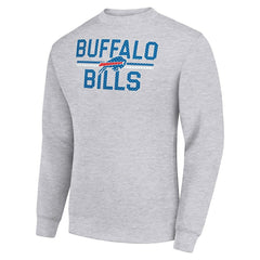 Buffalo Bills Starter Team Mesh Print Graphic Pullover Sweatshirt Heather Gray