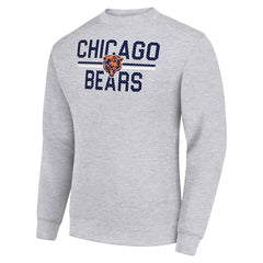 Chicago Bears Starter Team Mesh Print Graphic Pullover Sweatshirt Heather Gray