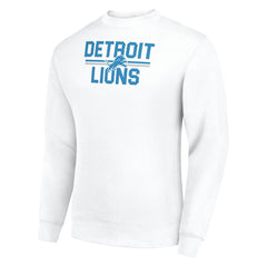 Detroit Lions Starter Team Mesh Print Graphic Pullover Sweatshirt White