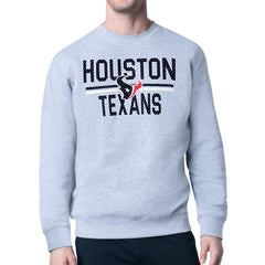Houston Texans Starter Team Mesh Print Graphic Pullover Sweatshirt Heather Gray
