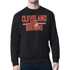 Cleveland Browns Starter Team Mesh Print Graphic Pullover Sweatshirt Black