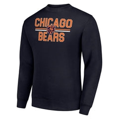 Chicago Bears Starter Team Mesh Print Graphic Pullover Sweatshirt Navy