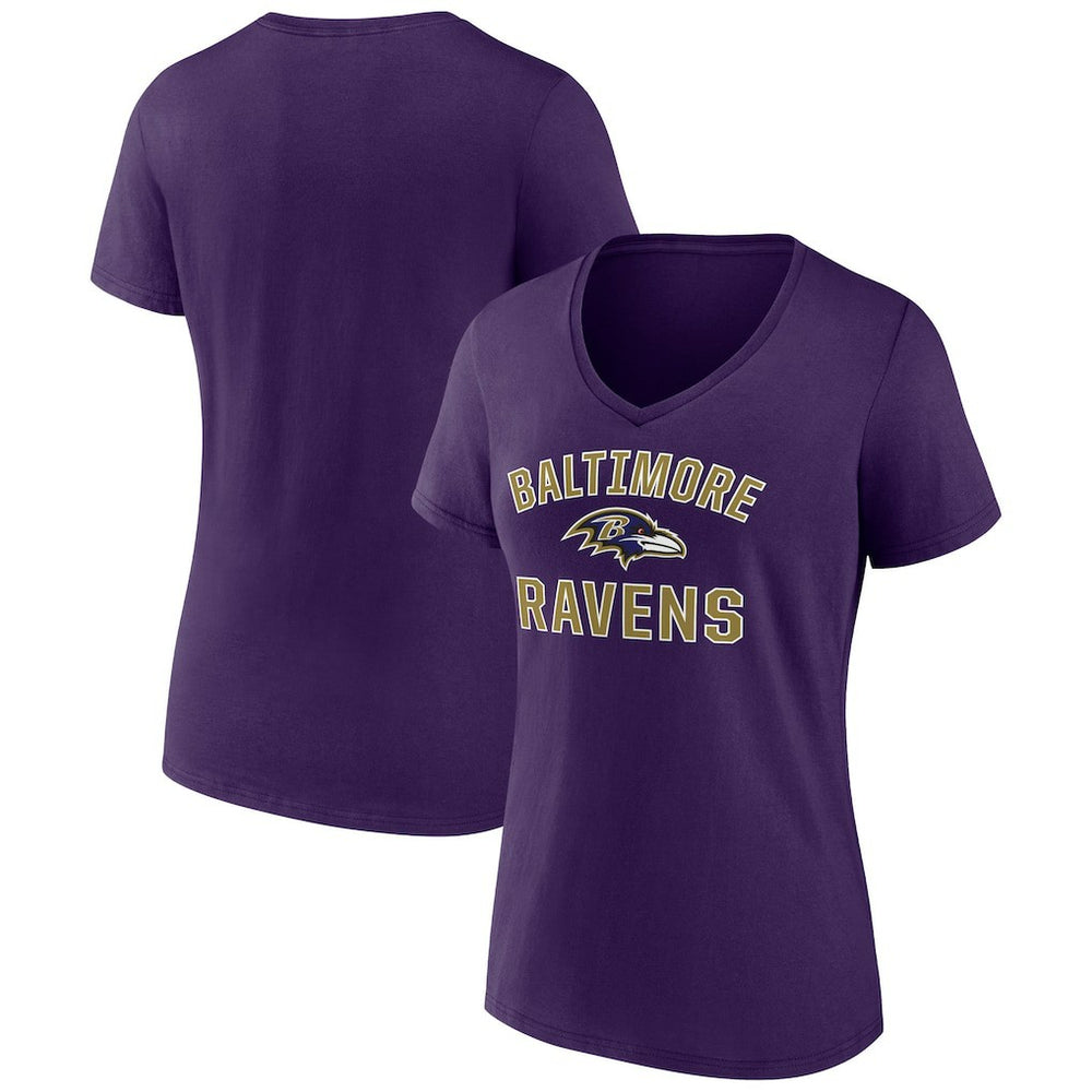 Baltimore Ravens Women's Victory Arch V-Neck T-Shirt Purple