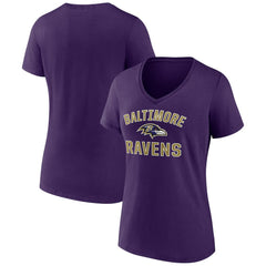 Baltimore Ravens Women's Victory Arch V-Neck T-Shirt Purple