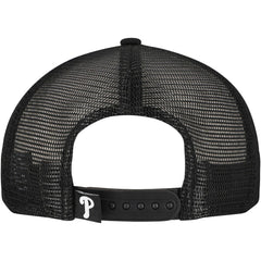 Philadelphia Phillies New Era Retro Bold A-Frame Trucker 9FORTY Adjustable Hat - Black - New Era Discount