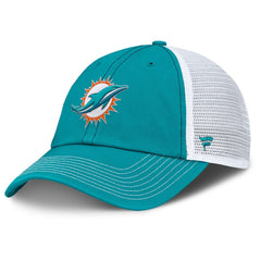 Fanatics Miami Dolphins Trucker Adjustable Hat Aqua/White