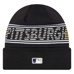 Pittsburgh Pirates New Era Authentic Collection Cuffed Knit Hat - Black - New Era Lifestyle