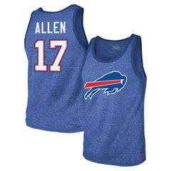 Josh Allen Buffalo Bills Majestic Threads Tri-Blend Player Name & Number Tank Top Royal