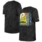 Philadelphia Phillies New Era Women's Sport Classics Enzyme Wash Oversized T-Shirt - Black - New Era on Sale