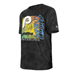 Philadelphia Phillies New Era Women's Sport Classics Enzyme Wash Oversized T-Shirt - Black - New Era on Sale