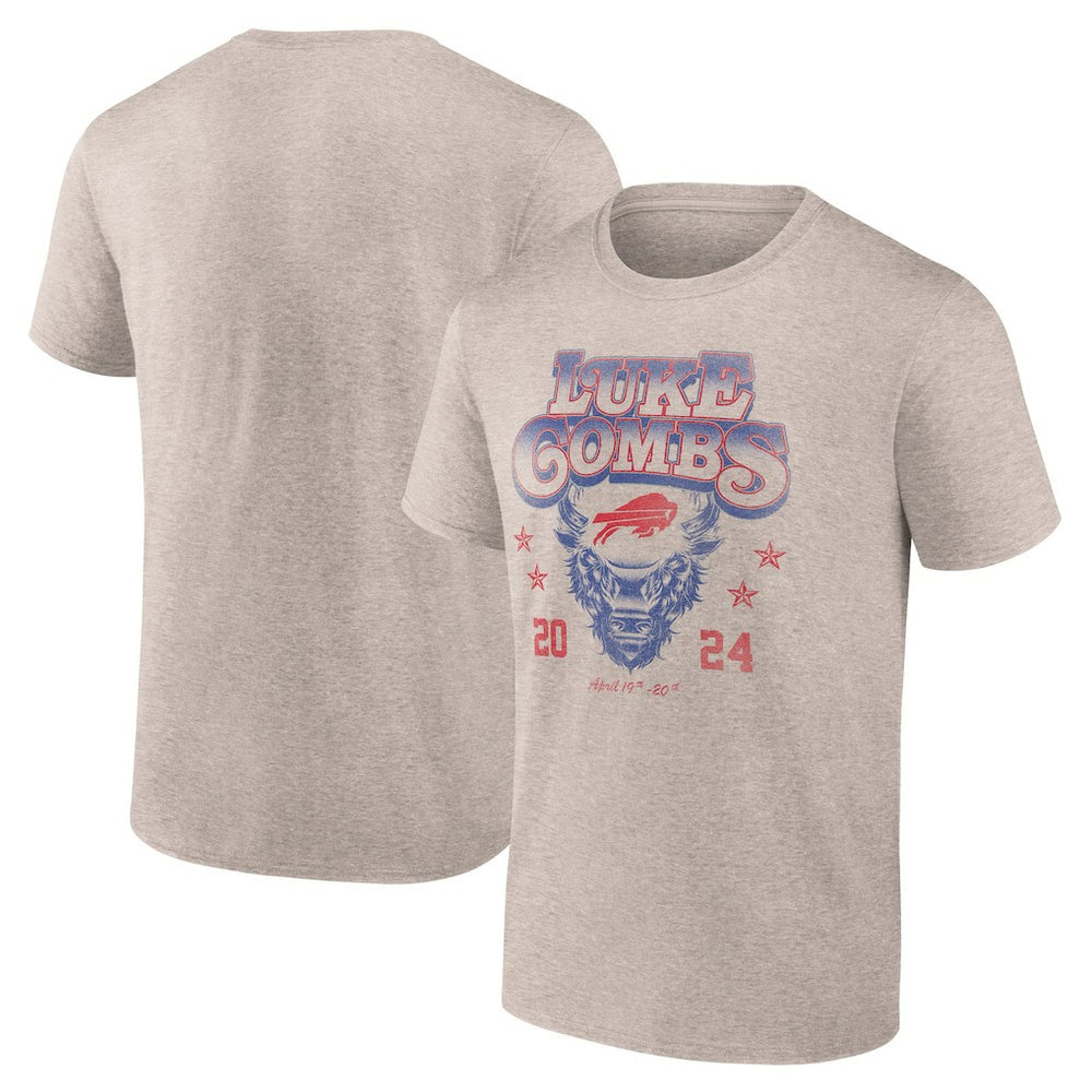 Fanatics Luke Combs x Buffalo Bills Growin' Up and Gettin' Old Tour T-Shirt Tan