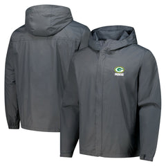 Green Bay Packers Dunbrooke Tropic Waterproof Packable Full-Zip Hoodie Jacket Graphite