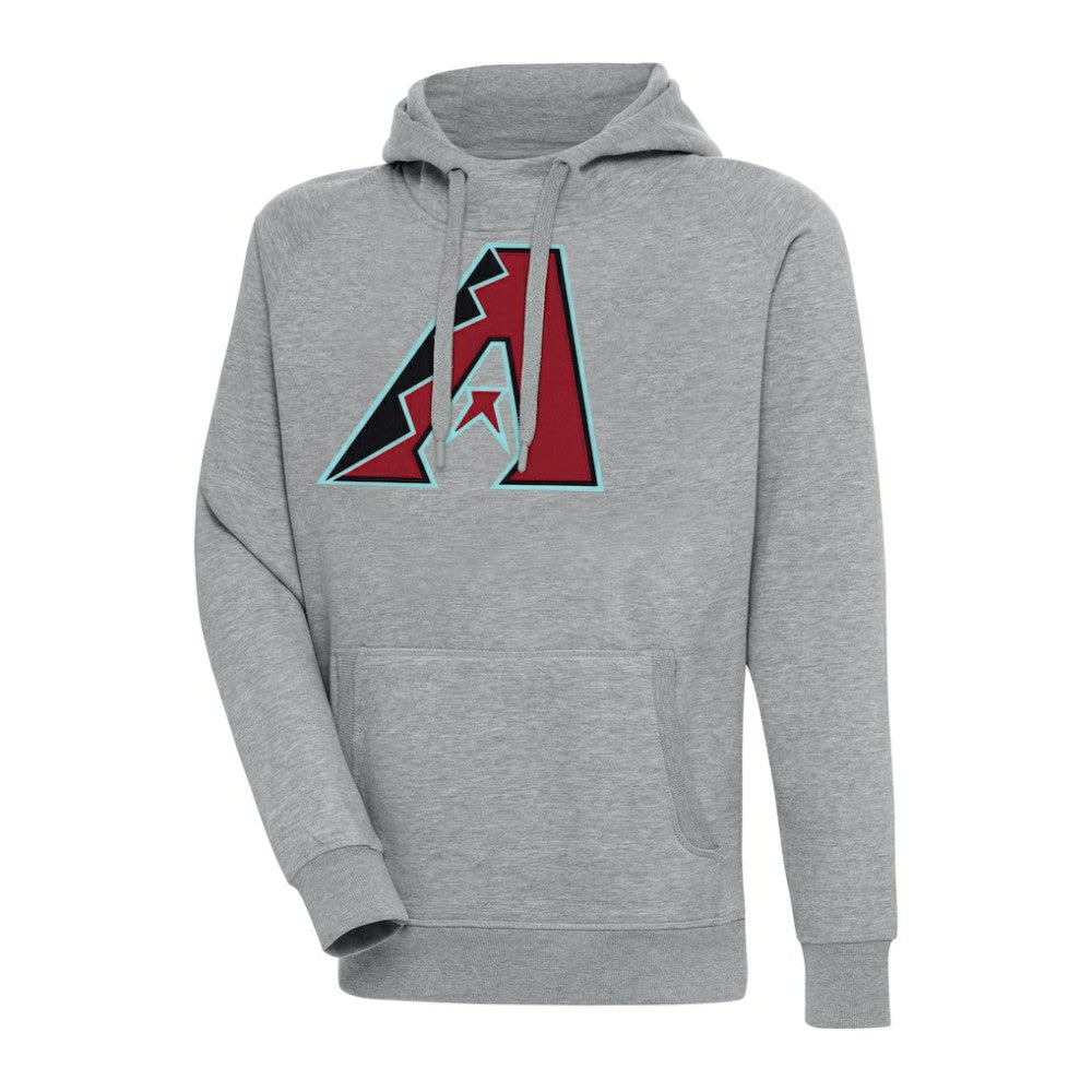 Arizona Diamondbacks Antigua Victory Pullover Hoodie - Heather Gray - MLB Lifestyle