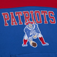 Mitchell & Ness New England Patriots Off Field Vintage Logo Short Sleeve Pullover Hoodie Royal