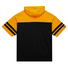 Mitchell & Ness Pittsburgh Steelers Off Field Vintage Logo Short Sleeve Pullover Hoodie Black