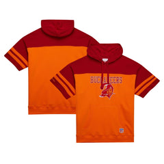 Mitchell & Ness Tampa Bay Buccaneers Off Field Vintage Logo Short Sleeve Pullover Hoodie Orange