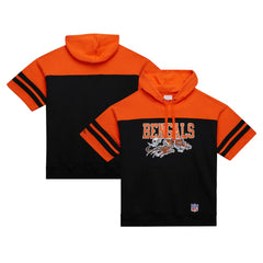 Mitchell & Ness Cincinnati Bengals Off Field Vintage Logo Short Sleeve Pullover Hoodie Black