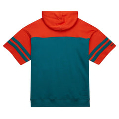 Mitchell & Ness Miami Dolphins Off Field Vintage Logo Short Sleeve Pullover Hoodie Aqua