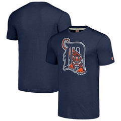 Detroit Tigers Homage Cooperstown Collection Hand-Drawn Logo Tri-Blend T-Shirt - Navy - MLB on Sale