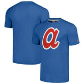 Atlanta Braves Homage Cooperstown Collection Hand-Drawn Logo Tri-Blend T-Shirt - Royal - MLB Sale