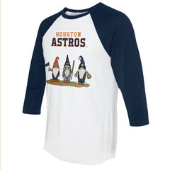 Houston Astros Tiny Turnip Unisex Gnomes 3/4-Sleeve Raglan T-Shirt - White/Navy - MLB Sale