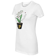 Pittsburgh Pirates Tiny Turnip Women's Lilies and Ladybugs T-Shirt - White - MLB Discount