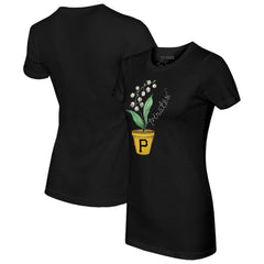 Pittsburgh Pirates Tiny Turnip Women's Lilies and Ladybugs T-Shirt - Black - MLB on Sale