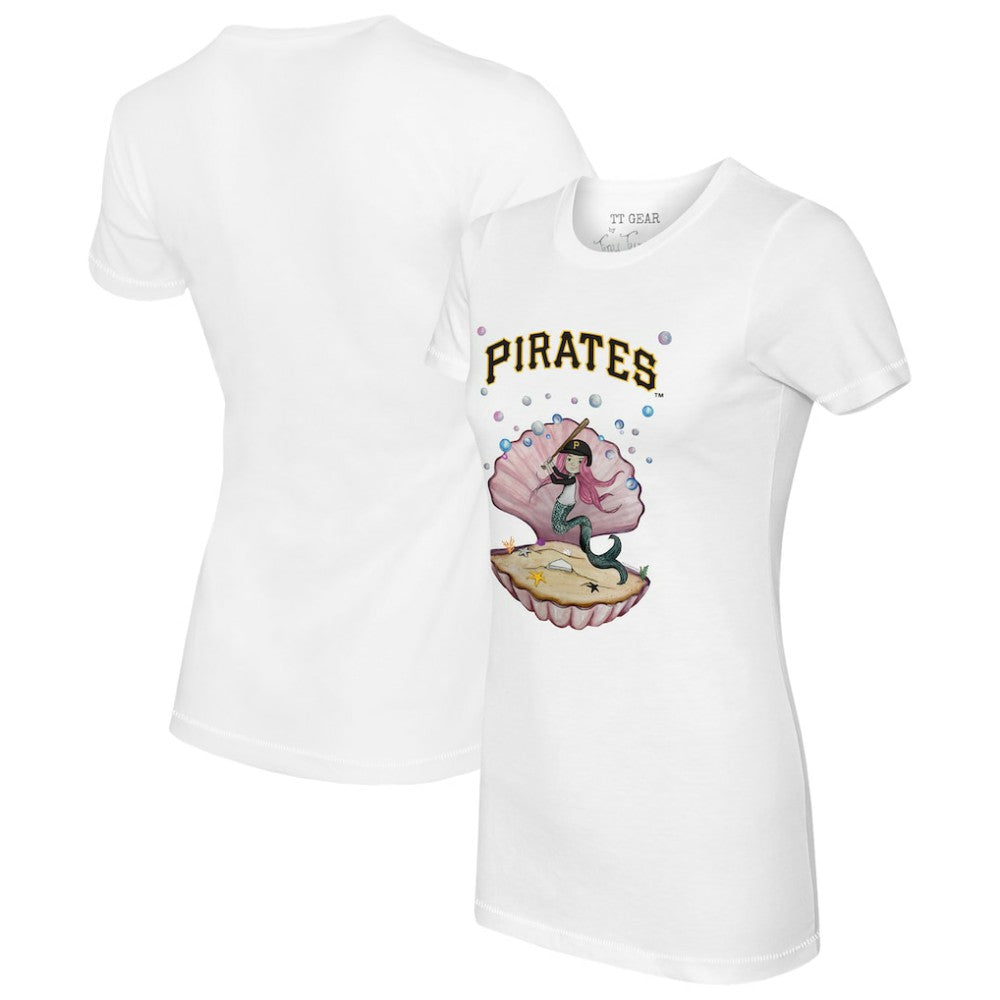 Pittsburgh Pirates Tiny Turnip Women's Mermaid T-Shirt - White - MLB Discount