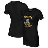 Pittsburgh Pirates Tiny Turnip Women's Triceratops T-Shirt - Black - MLB Sale