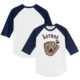 Houston Astros Tiny Turnip Youth Butterfly Glove 3/4-Sleeve Raglan T-Shirt - White/Navy - MLB on Sale