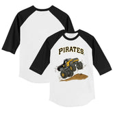 Pittsburgh Pirates Tiny Turnip Youth Monster Truck 3/4-Sleeve Raglan T-Shirt - White/Black - MLB Lifestyle