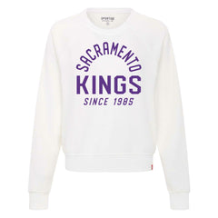 Sacramento Kings Sportiqe Women's Ashlyn Super Soft Raglan Pullover Sweatshirt White