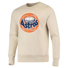 Houston Astros Majestic Threads Fleece Pullover Sweatshirt - Oatmeal - MLB Lifestyle