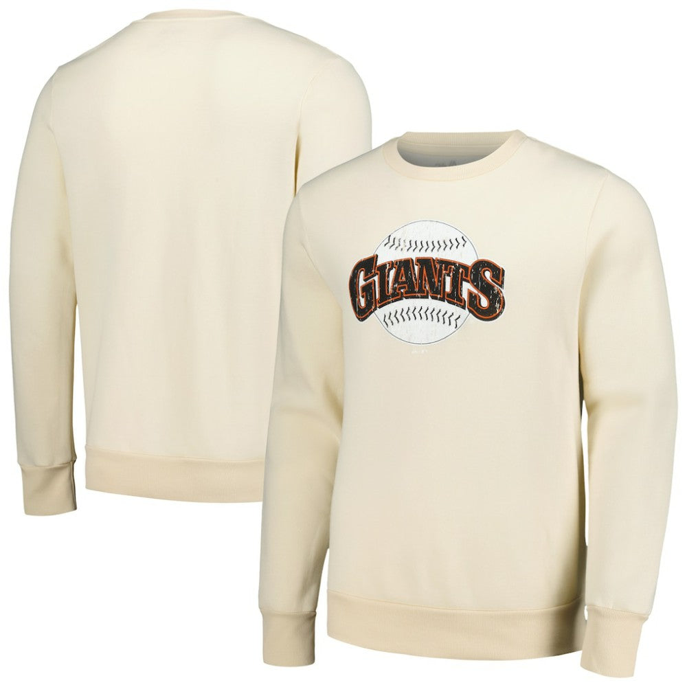 San Francisco Giants Majestic Threads Fleece Pullover Sweatshirt - Oatmeal - MLB Online
