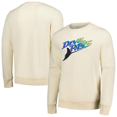 Tampa Bay Rays Majestic Threads Fleece Pullover Sweatshirt - Oatmeal - MLB on Sale