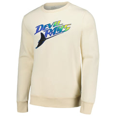 Tampa Bay Rays Majestic Threads Fleece Pullover Sweatshirt - Oatmeal - MLB on Sale