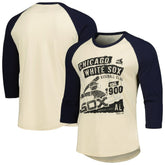 Chicago White Sox Majestic Threads Raglan 3/4-Sleeve T-Shirt - Cream/Navy - MLB Discount