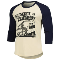 Chicago White Sox Majestic Threads Raglan 3/4-Sleeve T-Shirt - Cream/Navy - MLB Discount