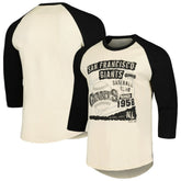 San Francisco Giants Majestic Threads Raglan 3/4-Sleeve T-Shirt - Cream/Black - MLB Sale