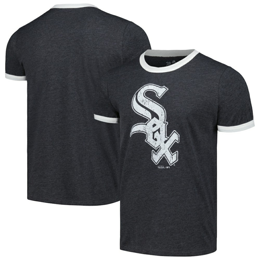 Chicago White Sox Majestic Threads Ringer Tri-Blend T-Shirt - Black - MLB on Sale