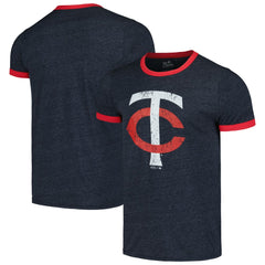 Minnesota Twins Majestic Threads Ringer Tri-Blend T-Shirt - Navy - MLB Lifestyle