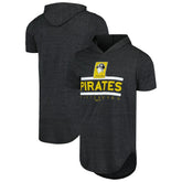 Pittsburgh Pirates Majestic Threads Tri-Blend Hoodie T-Shirt - Black - MLB on Sale