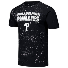 Philadelphia Phillies Majestic Threads Splatter T-Shirt - Black/White - MLB Discount