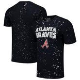 Atlanta Braves Majestic Threads Splatter T-Shirt - Black/White - MLB Lifestyle