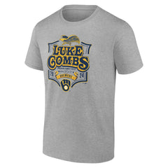 Luke Combs x Milwaukee Brewers Fanatics Graphic T-Shirt - Heather Gray - Fanatics Discount