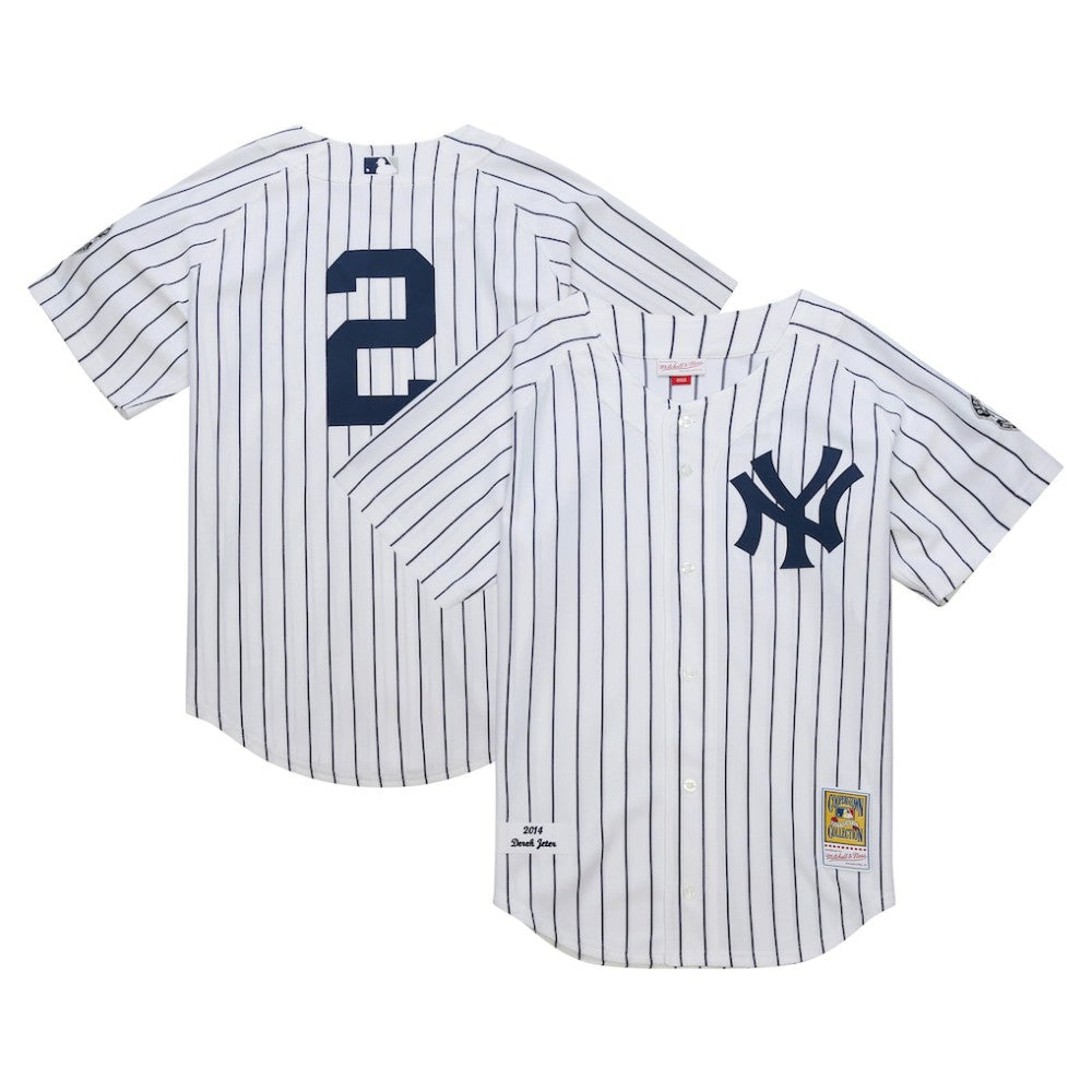 Derek Jeter New York Yankees Mitchell & Ness 2014 Cooperstown Collection Authentic Throwback Jersey - White - Mitchell & Ness Lifestyle