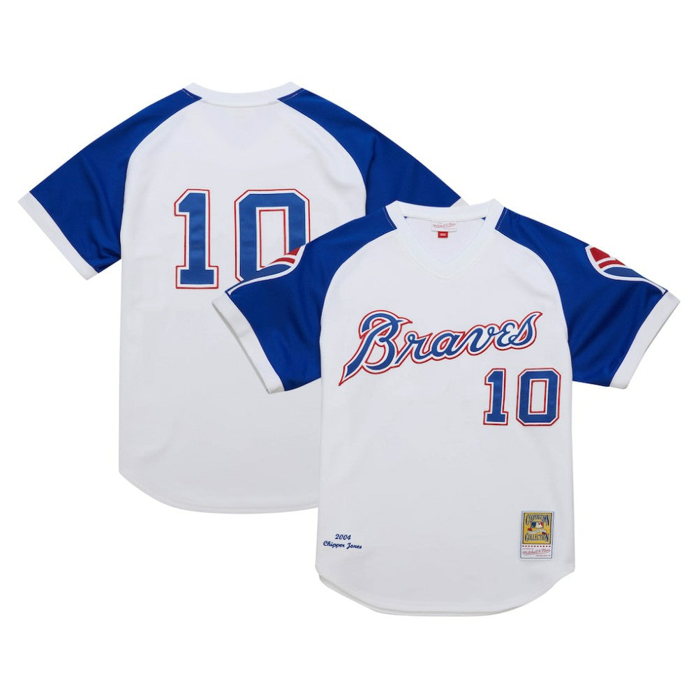 Chipper Jones Atlanta Braves Mitchell & Ness 2004 Cooperstown Collection Authentic Throwback Jersey - White - Mitchell & Ness Sale