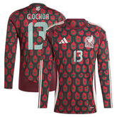 Guillermo Ochoa Mexico National Team 2024 Home Replica Player Long Sleeve Jersey Burgundy - Adidas
